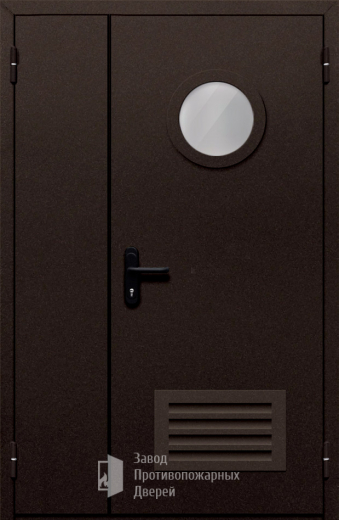 Фото двери «Полуторная с вентиляцией и стеклом №410» в Ростову-на-Дону