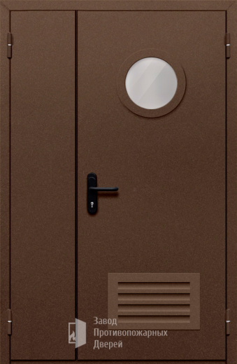 Фото двери «Полуторная с вентиляцией и стеклом №48» в Ростову-на-Дону