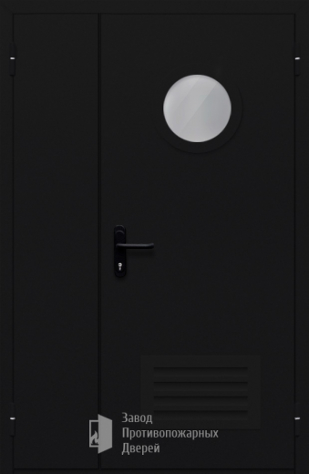 Фото двери «Полуторная с вентиляцией и стеклом №44» в Ростову-на-Дону