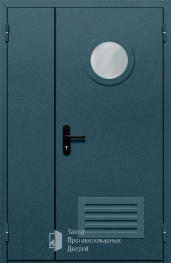 Фото двери «Полуторная с вентиляцией и стеклом №47» в Ростову-на-Дону